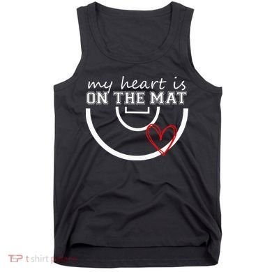Wrestling My Heart Is On Mat Mom Wrestle Cricut Tank Top