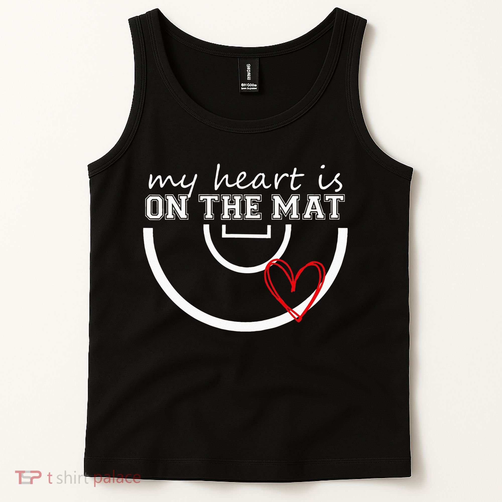 Wrestling My Heart Is On Mat Mom Wrestle Cricut Tank Top