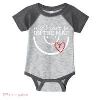 Wrestling My Heart Is On Mat Mom Wrestle Cricut Infant Baby Jersey Bodysuit thumb 0