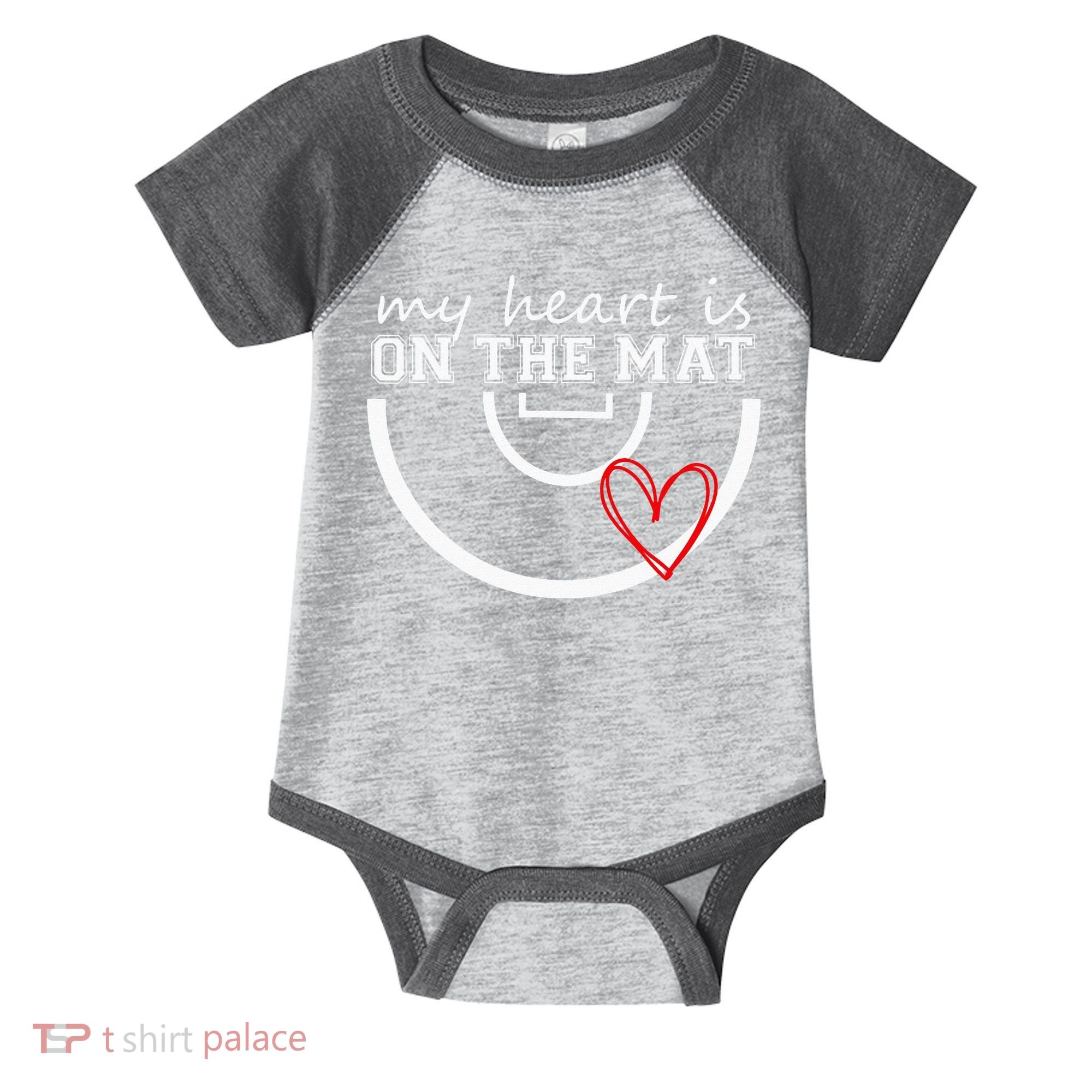 Wrestling My Heart Is On Mat Mom Wrestle Cricut Infant Baby Jersey Bodysuit