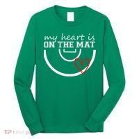 Wrestling My Heart Is On Mat Mom Wrestle Cricut Long Sleeve Shirt thumb 0