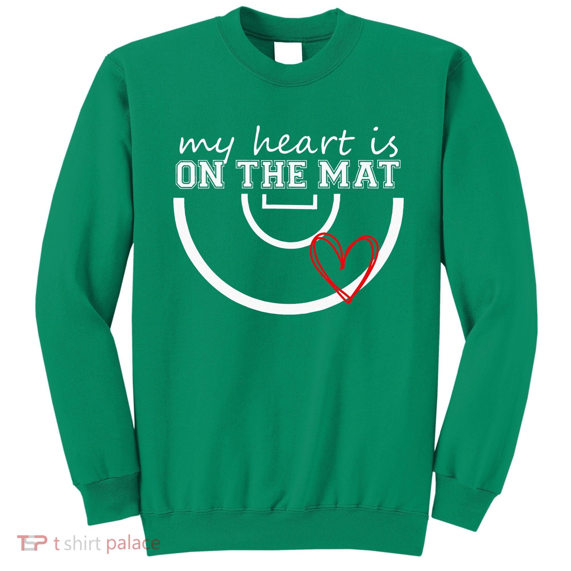 Wrestling My Heart Is On Mat Mom Wrestle Cricut Sweatshirt