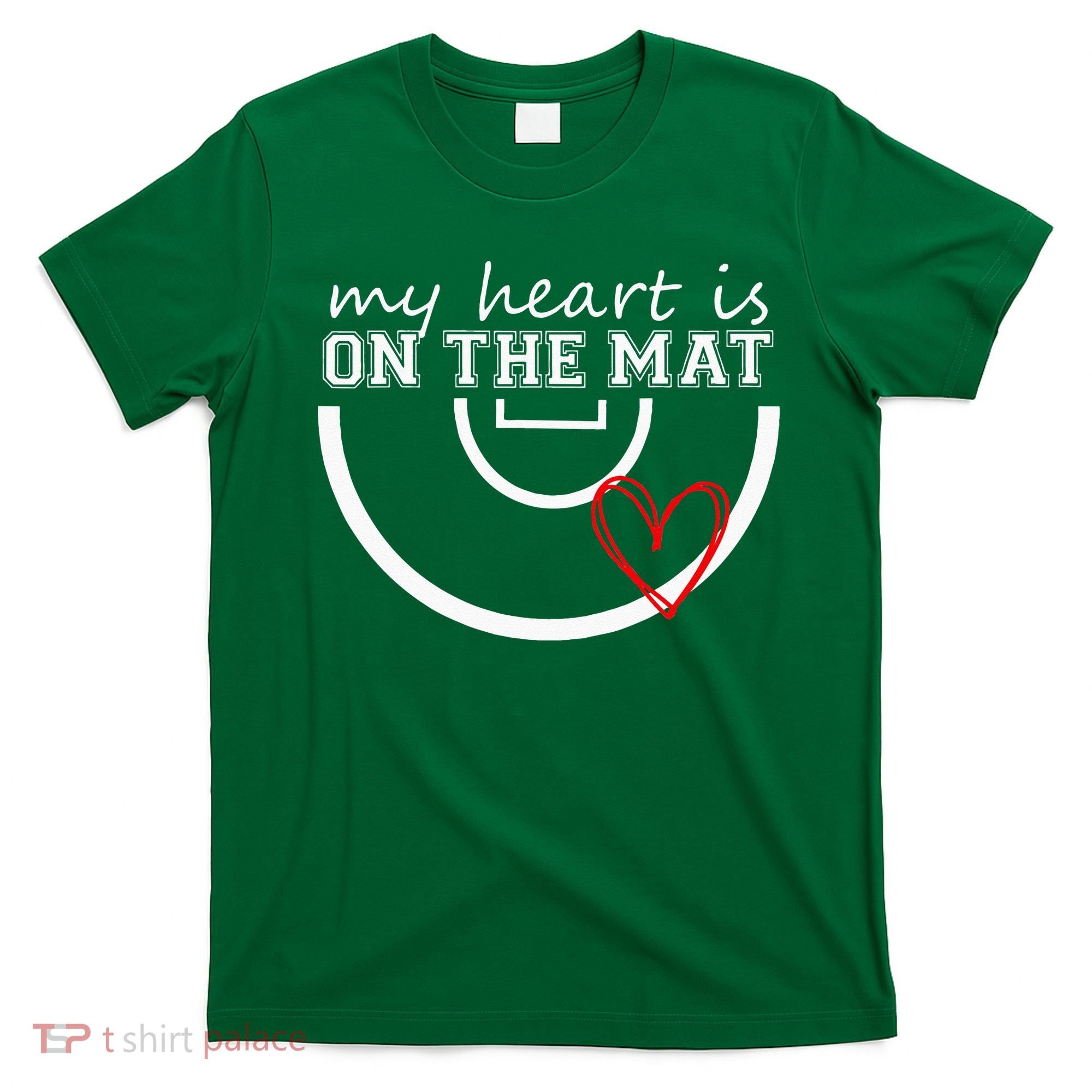Wrestling My Heart Is On Mat Mom Wrestle Cricut T-Shirt