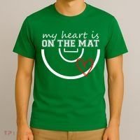 Wrestling My Heart Is On Mat Mom Wrestle Cricut T-Shirt thumb 3