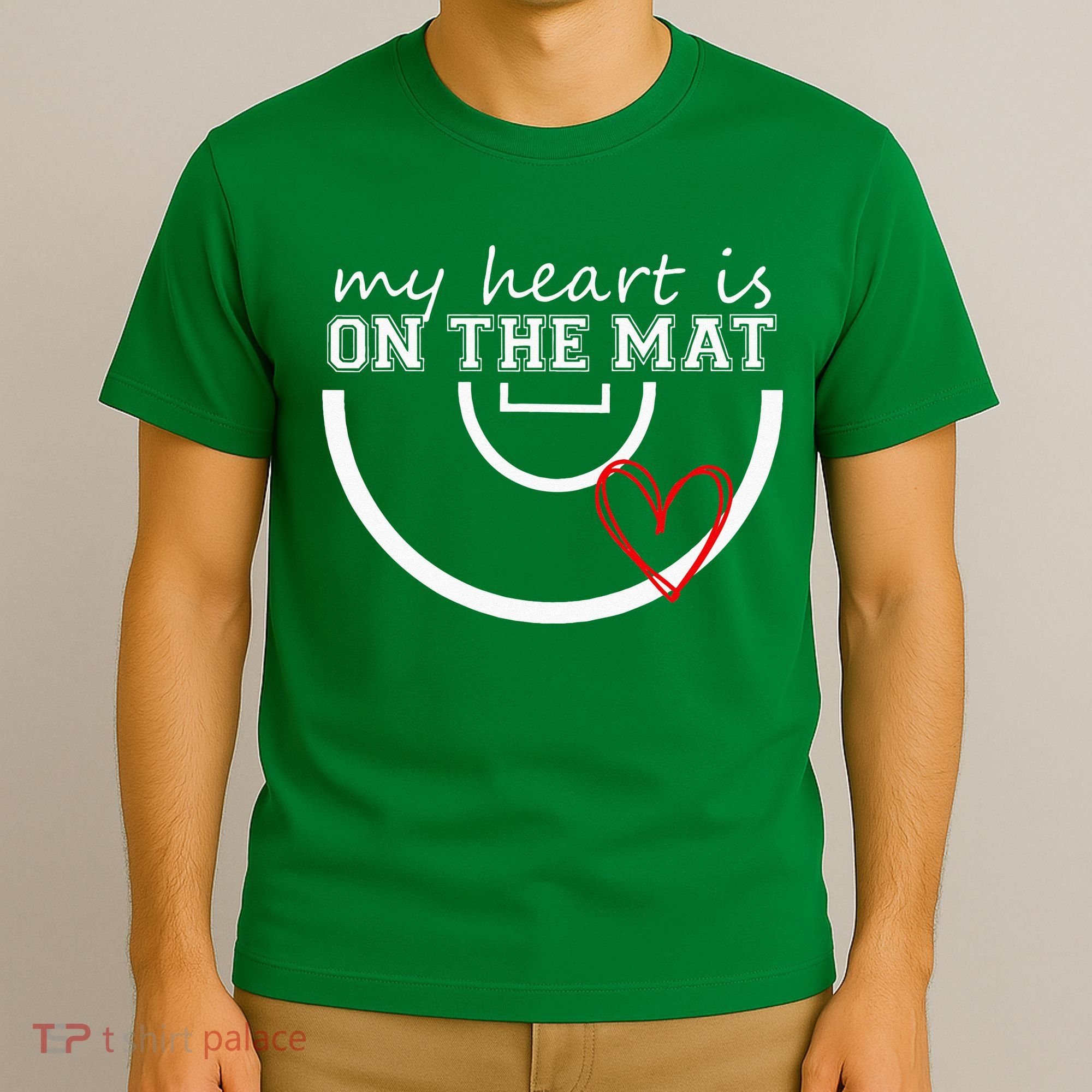 Wrestling My Heart Is On Mat Mom Wrestle Cricut T-Shirt