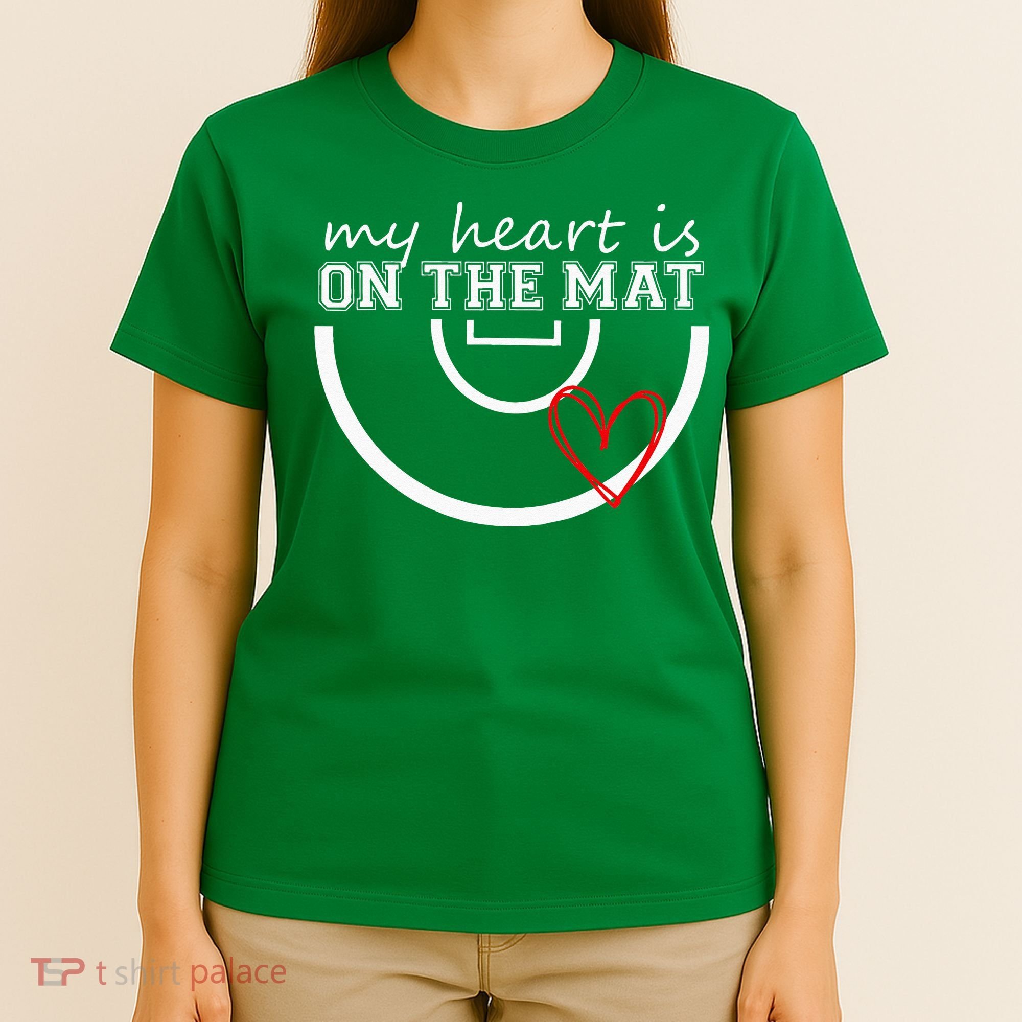 Wrestling My Heart Is On Mat Mom Wrestle Cricut T-Shirt