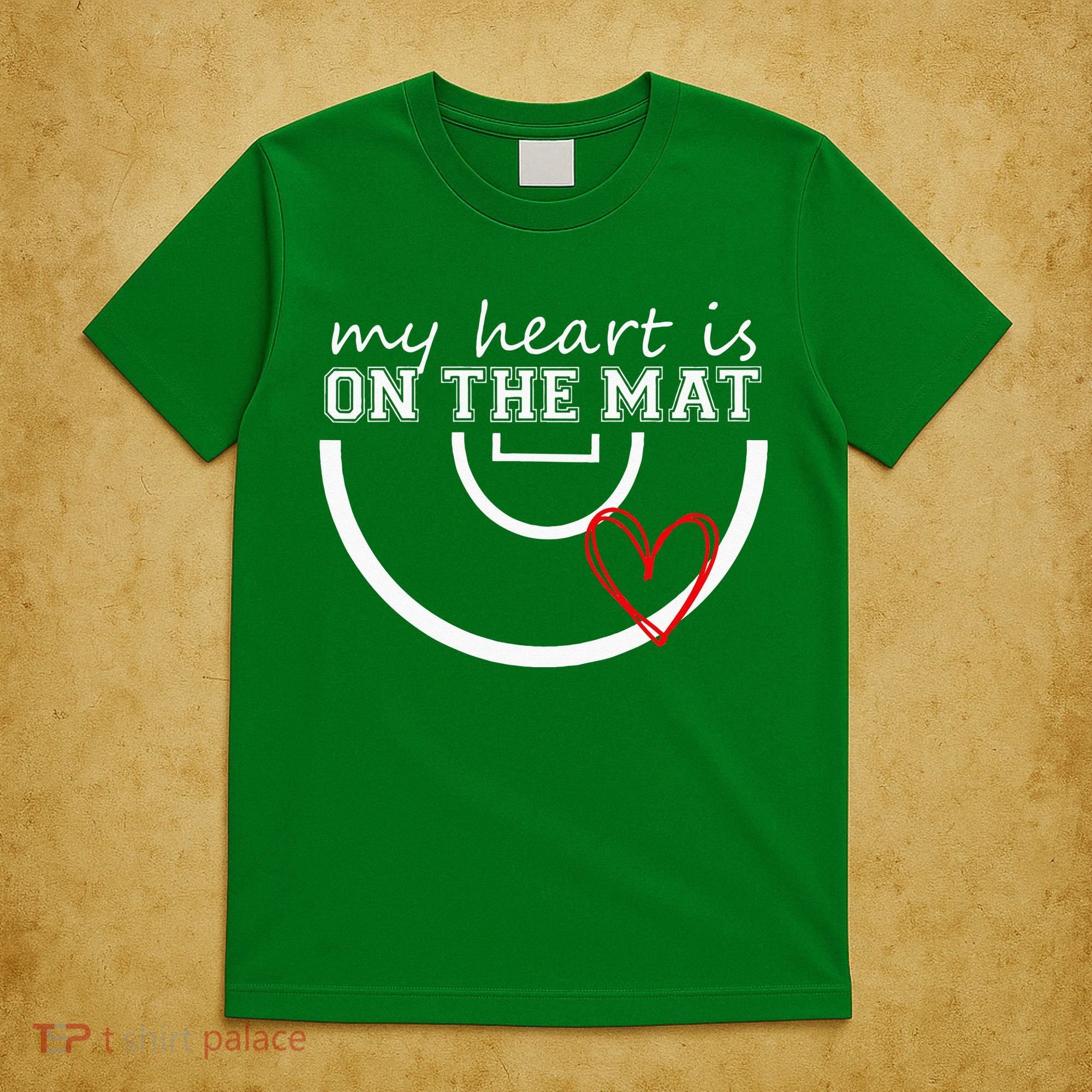Wrestling My Heart Is On Mat Mom Wrestle Cricut T-Shirt