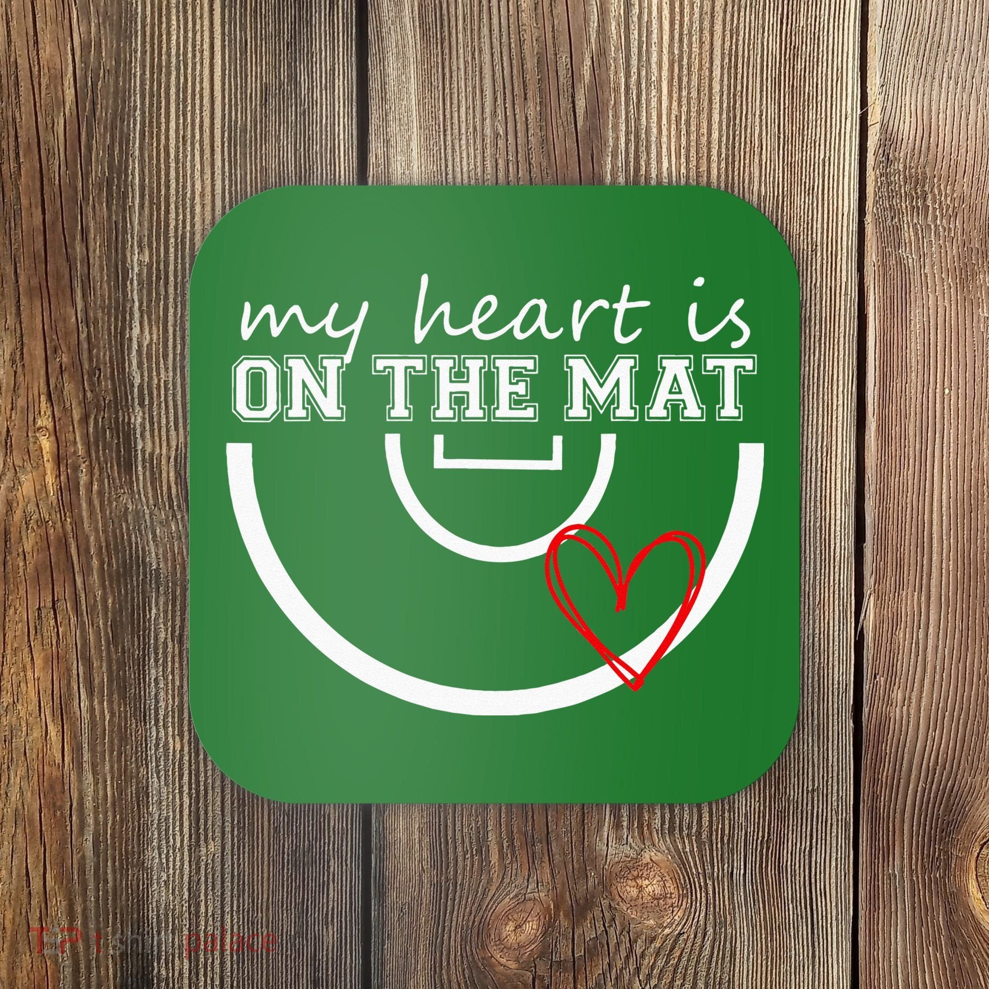 Wrestling My Heart Is On Mat Mom Wrestle Cricut Coaster