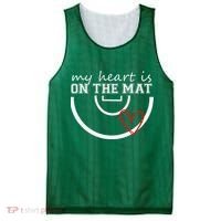 Wrestling My Heart Is On Mat Mom Wrestle Cricut Mesh Reversible Basketball Jersey Tank thumb 0