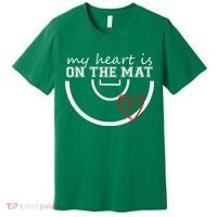 Wrestling My Heart Is On Mat Mom Wrestle Cricut Premium T-Shirt thumb 0