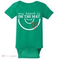 Wrestling My Heart Is On Mat Mom Wrestle Cricut Baby Bodysuit thumb 0