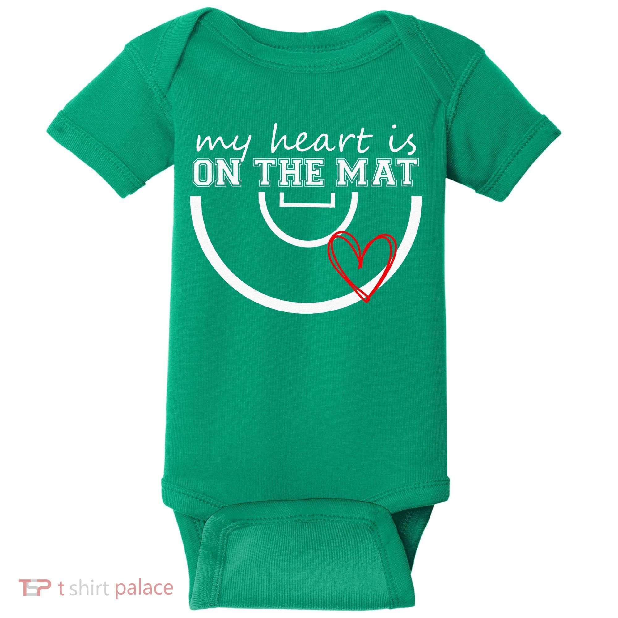 Wrestling My Heart Is On Mat Mom Wrestle Cricut Baby Bodysuit