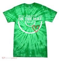 Wrestling My Heart Is On Mat Mom Wrestle Cricut Tie-Dye T-Shirt thumb 0