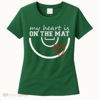 Wrestling My Heart Is On Mat Mom Wrestle Cricut Women's T-Shirt thumb 0