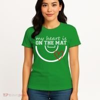 Wrestling My Heart Is On Mat Mom Wrestle Cricut Women's T-Shirt thumb 4