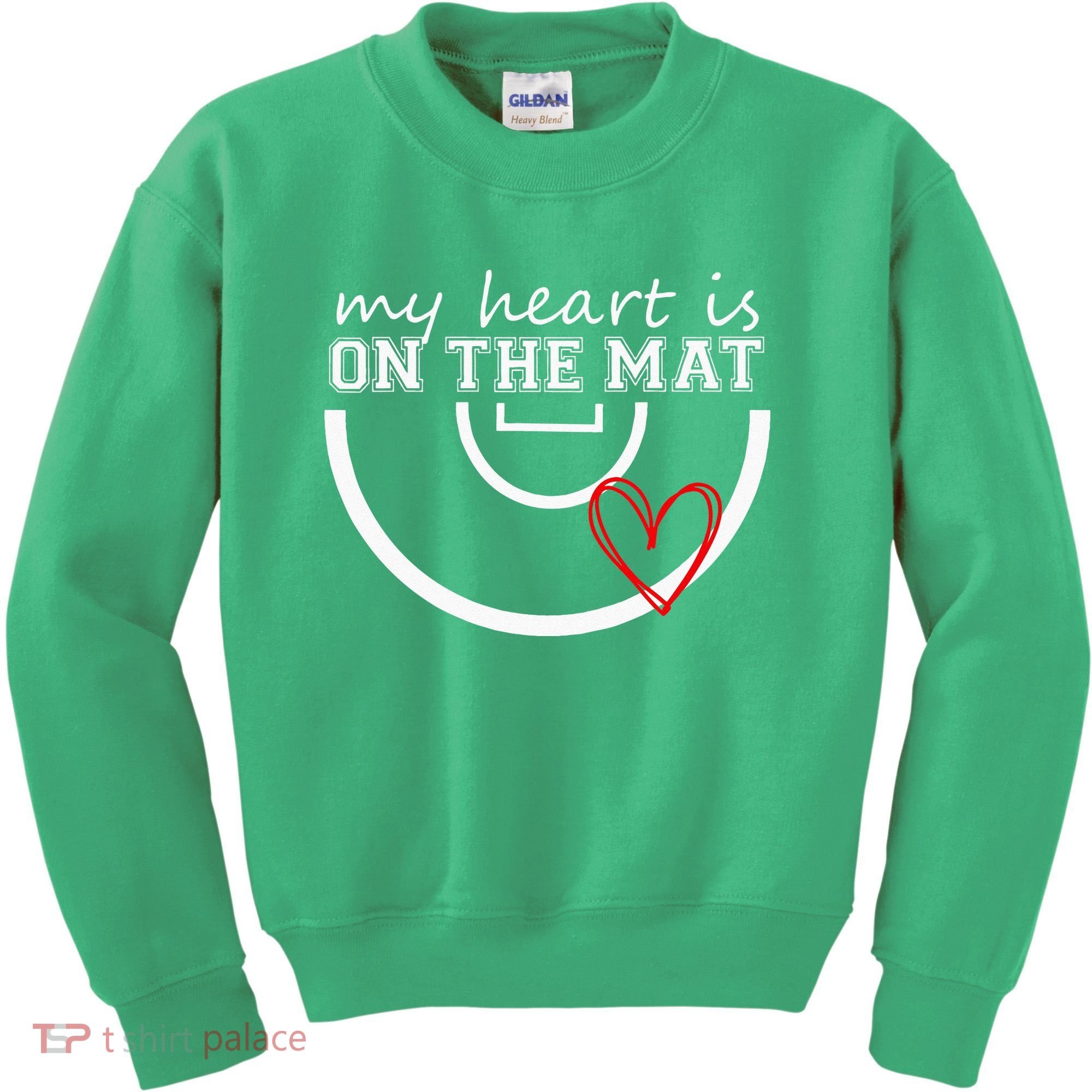 Wrestling My Heart Is On Mat Mom Wrestle Cricut Kids Sweatshirt
