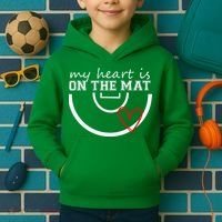Wrestling My Heart Is On Mat Mom Wrestle Cricut Kids Hoodie thumb 2