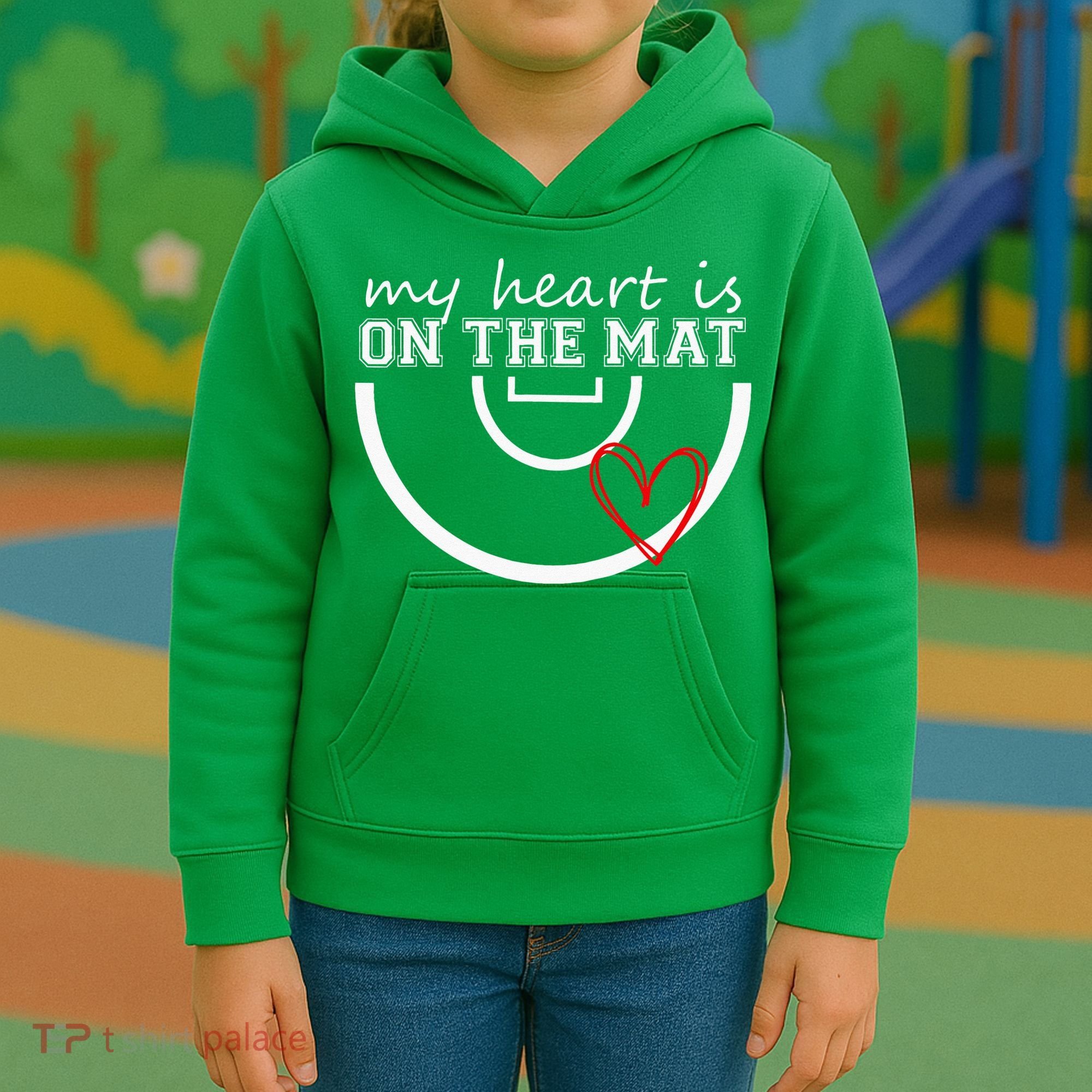 Wrestling My Heart Is On Mat Mom Wrestle Cricut Kids Hoodie
