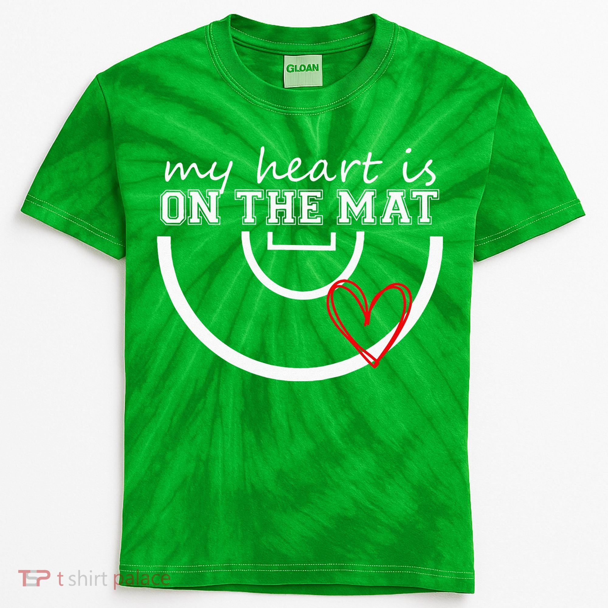 Wrestling My Heart Is On Mat Mom Wrestle Cricut Kids Tie-Dye T-Shirt