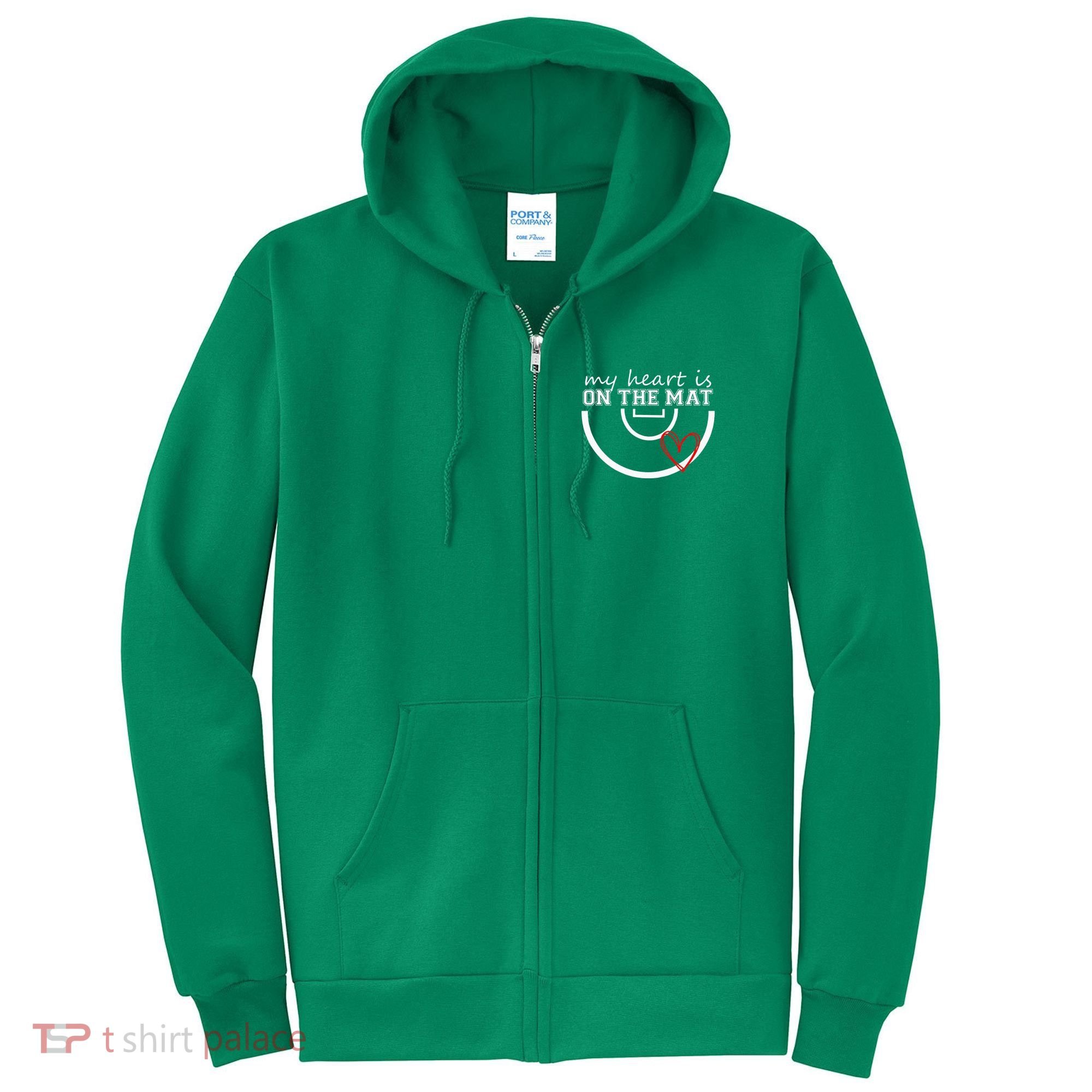 Wrestling My Heart Is On Mat Mom Wrestle Cricut Full Zip Hoodie