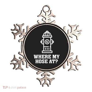 Where My Hose At? Funny Saying Fire Hydrant Quote Gift Ornament