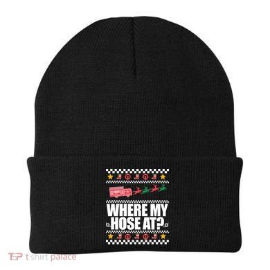 Where My Hose At? Firefighter Ugly Christmas Sweater Meme Cool Gift Beanie