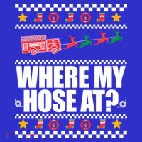 Where My Hose At? Firefighter Ugly Christmas Sweater Meme Cool Gift Women's Tank Top thumb 5