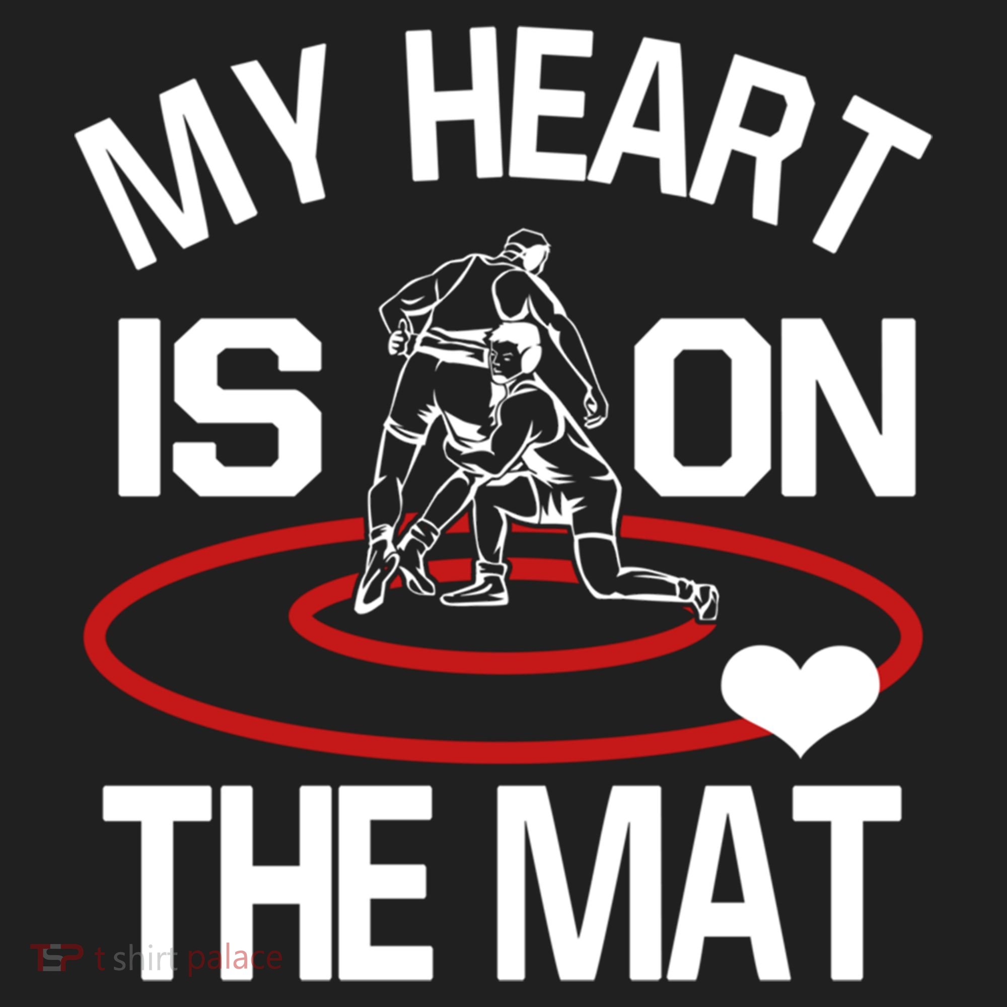 Wrestler My Heart Is On The Mat Wrestling Mom Funny Gift Women's Sweatshirt