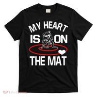 Wrestler My Heart Is On The Mat Wrestling Mom Funny Gift T-Shirt thumb 0