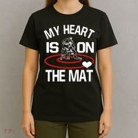 Wrestler My Heart Is On The Mat Wrestling Mom Funny Gift T-Shirt thumb 4