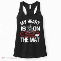 Wrestler My Heart Is On The Mat Wrestling Mom Funny Gift Women's Tank Top thumb 0