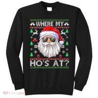Where My Hos At Christmas Santa Adult Humor Funny Santa Ugly Sweatshirt thumb 0