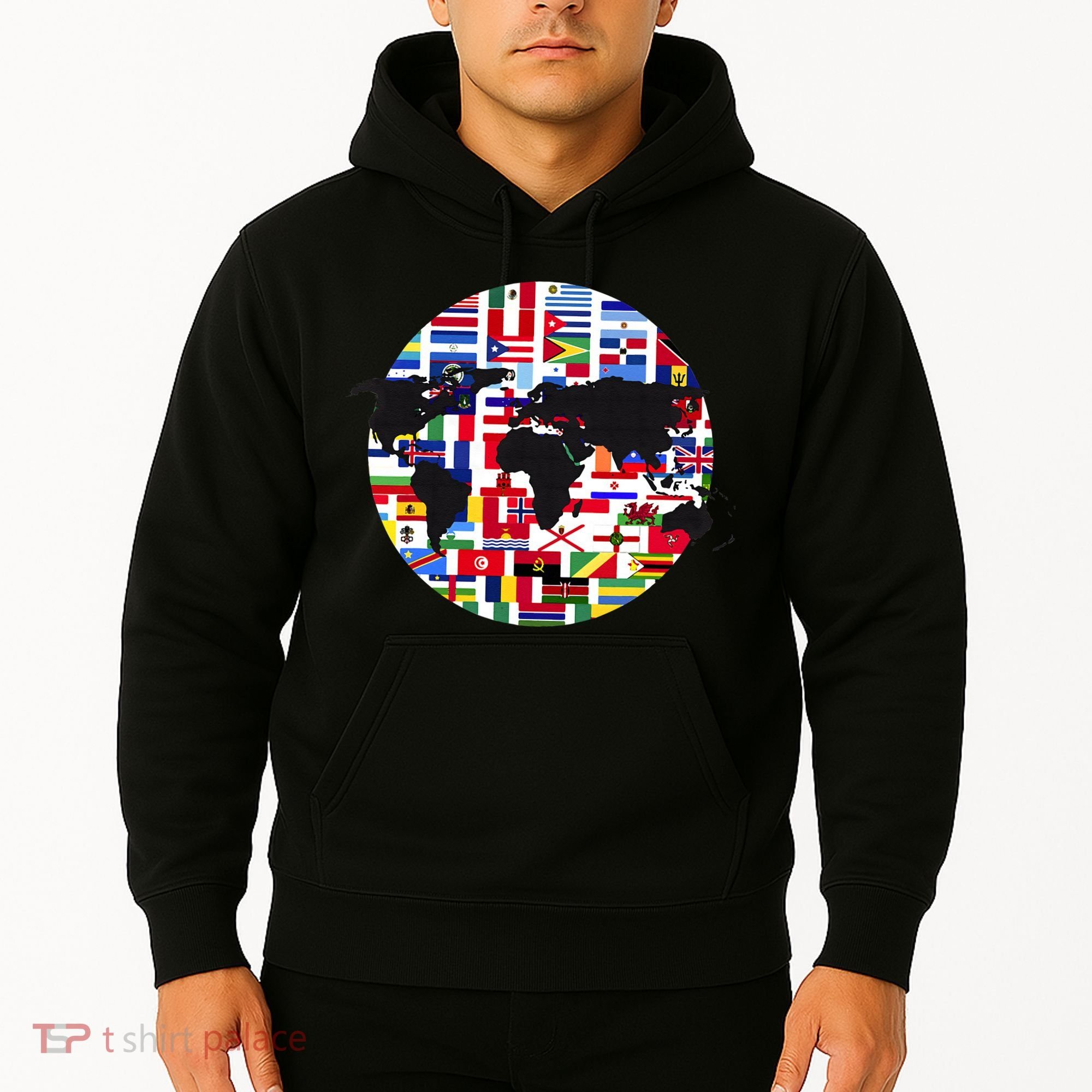 World Map International Country Flags Traveling World Flags Hoodie
