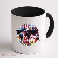 World Map International Country Flags Traveling World Flags Coffee Mug thumb 1