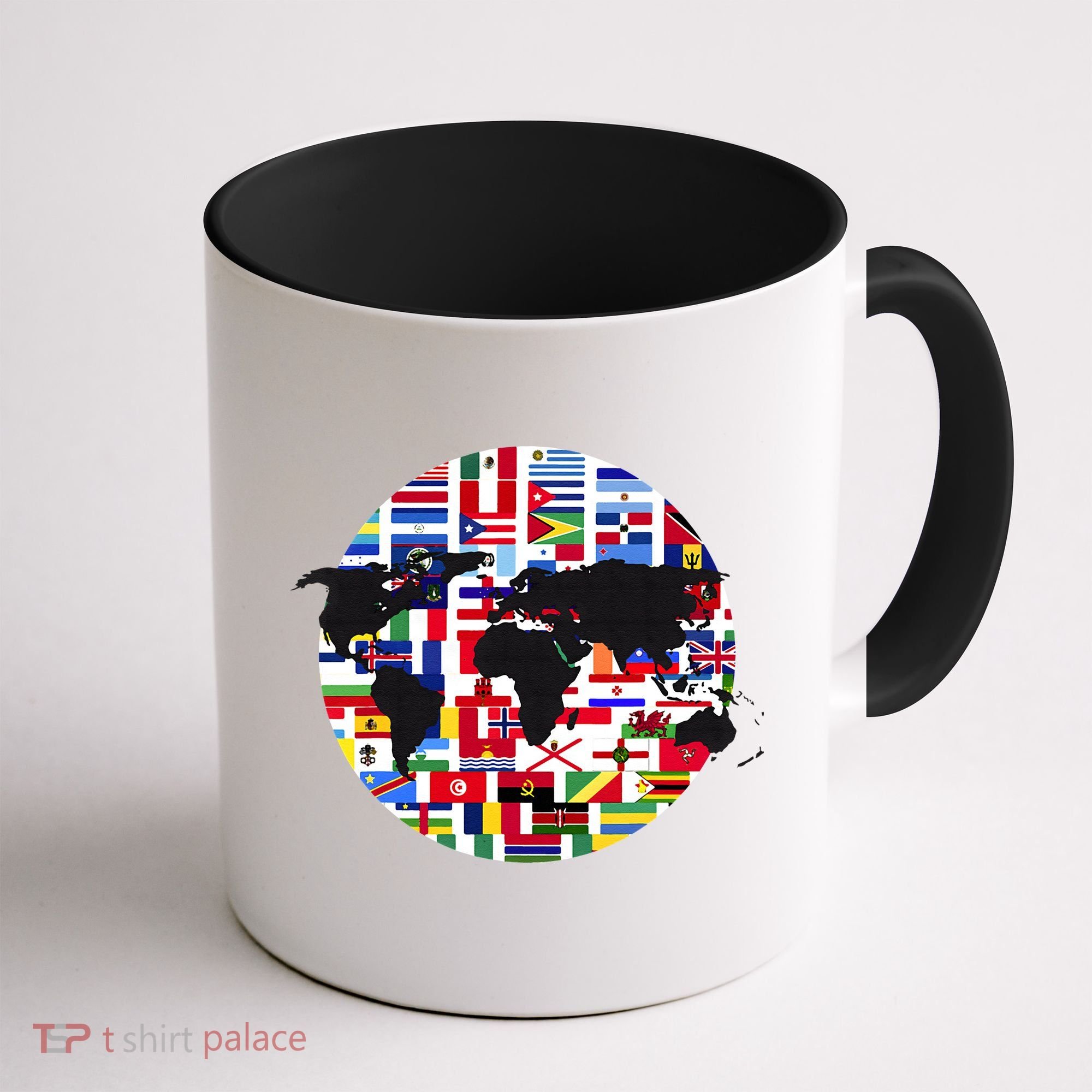 World Map International Country Flags Traveling World Flags Coffee Mug