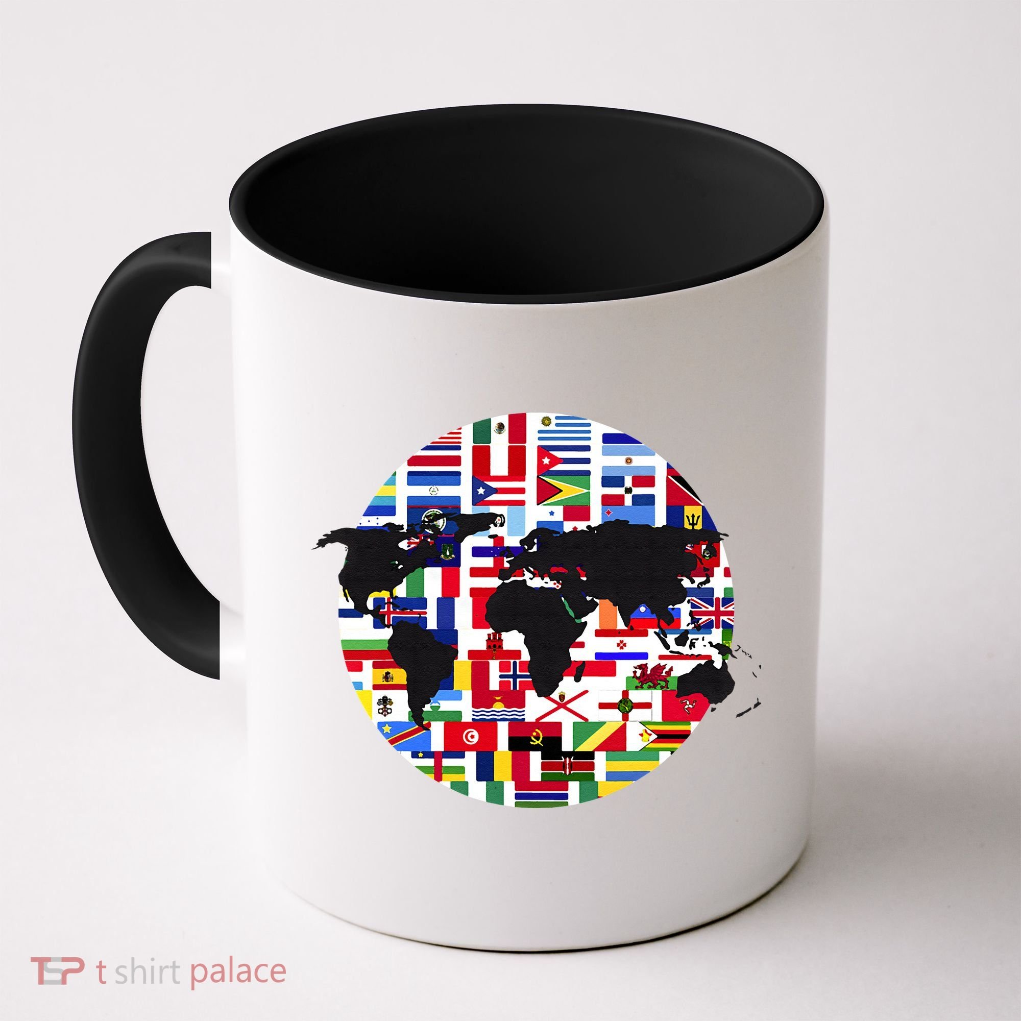 World Map International Country Flags Traveling World Flags Coffee Mug