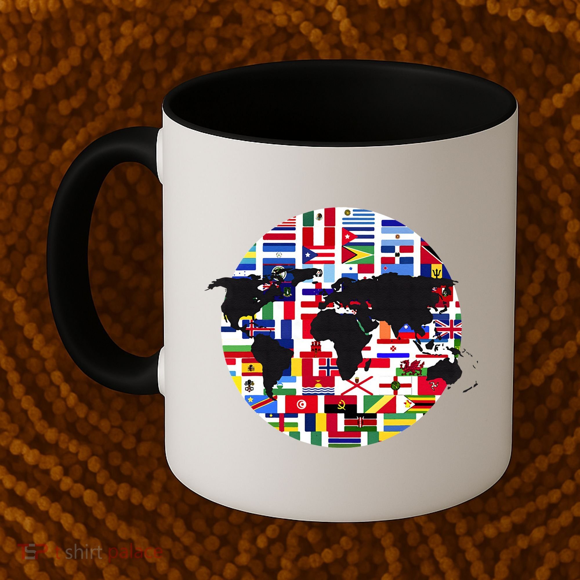 World Map International Country Flags Traveling World Flags Coffee Mug