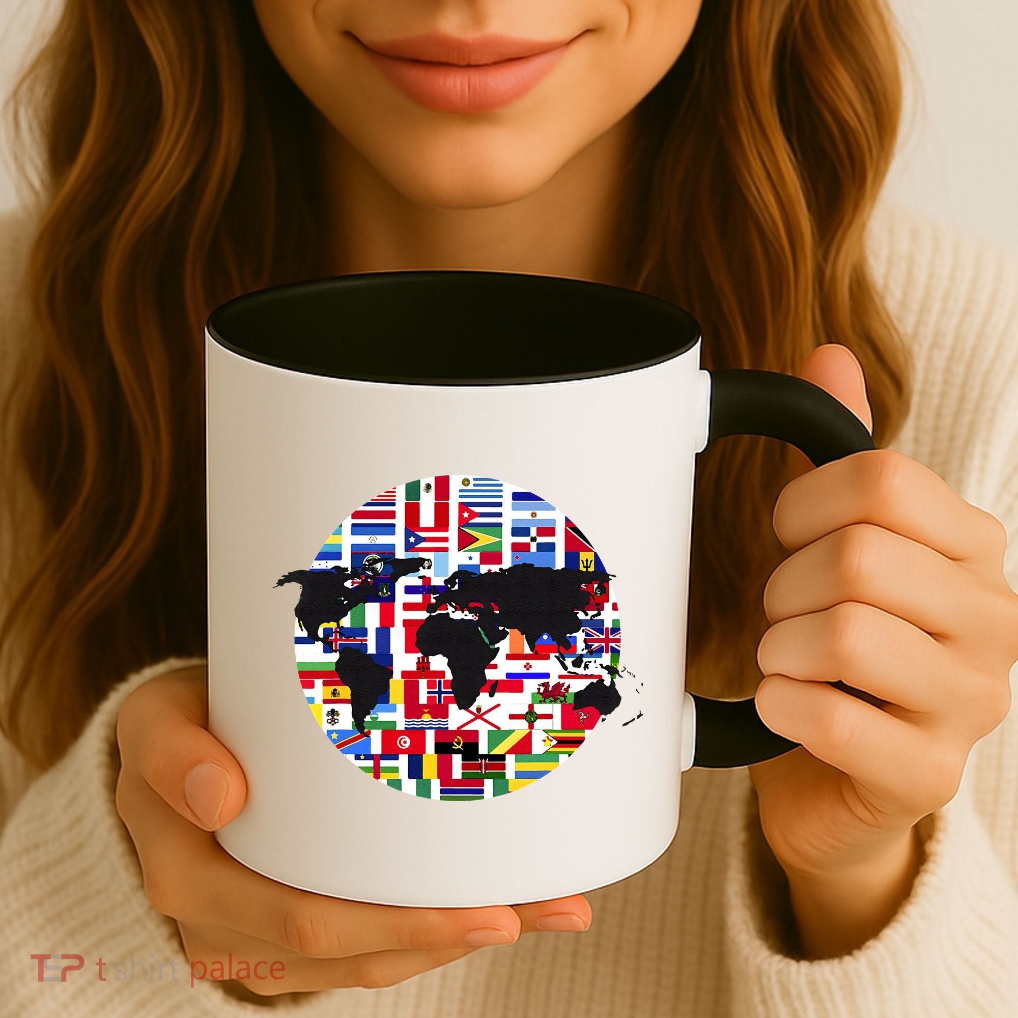 World Map International Country Flags Traveling World Flags Coffee Mug