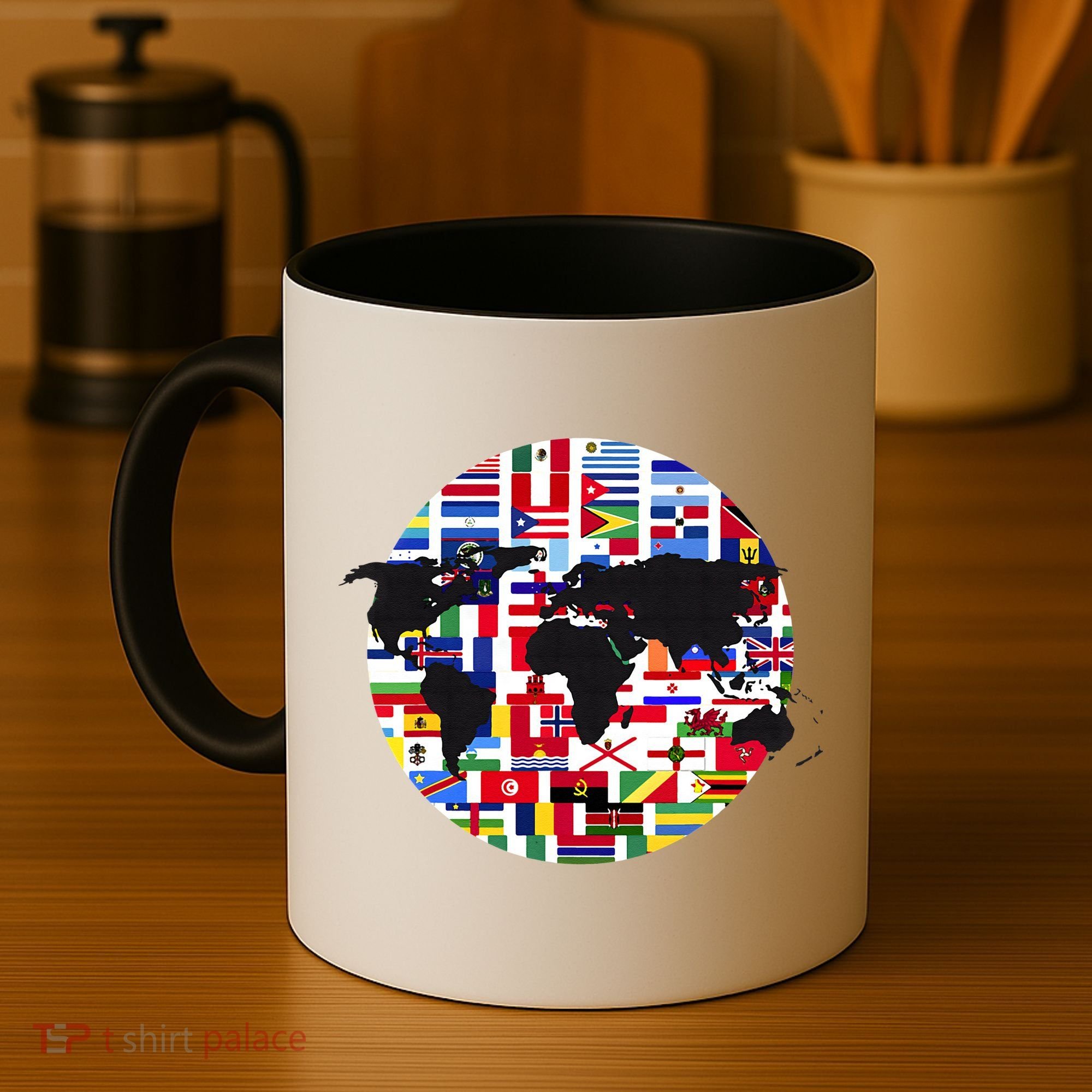 World Map International Country Flags Traveling World Flags Coffee Mug