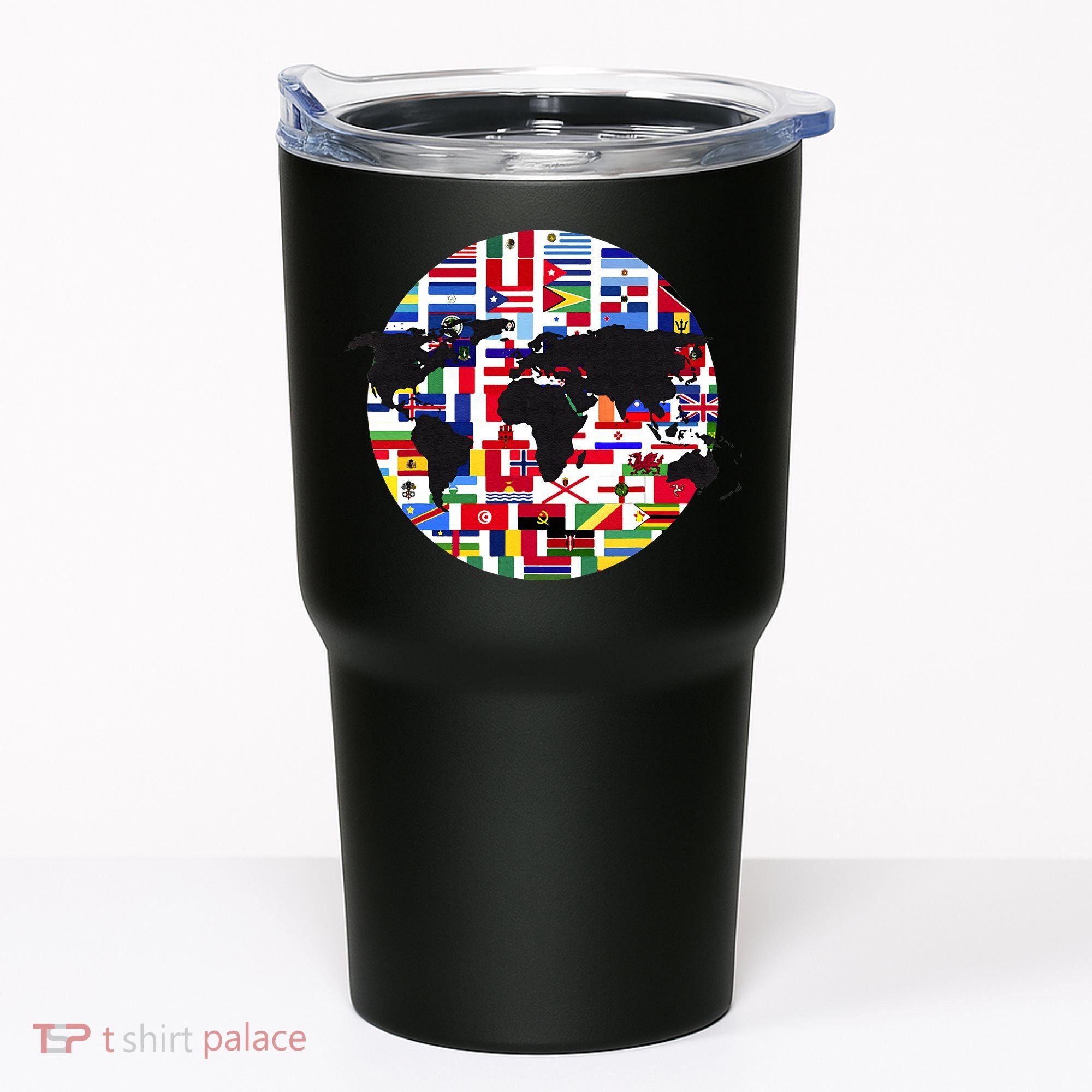 World Map International Country Flags Traveling World Flags Tumbler