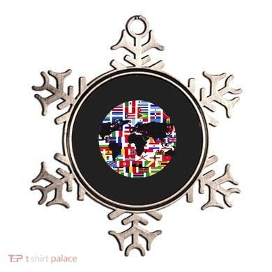 World Map International Country Flags Traveling World Flags Ornament