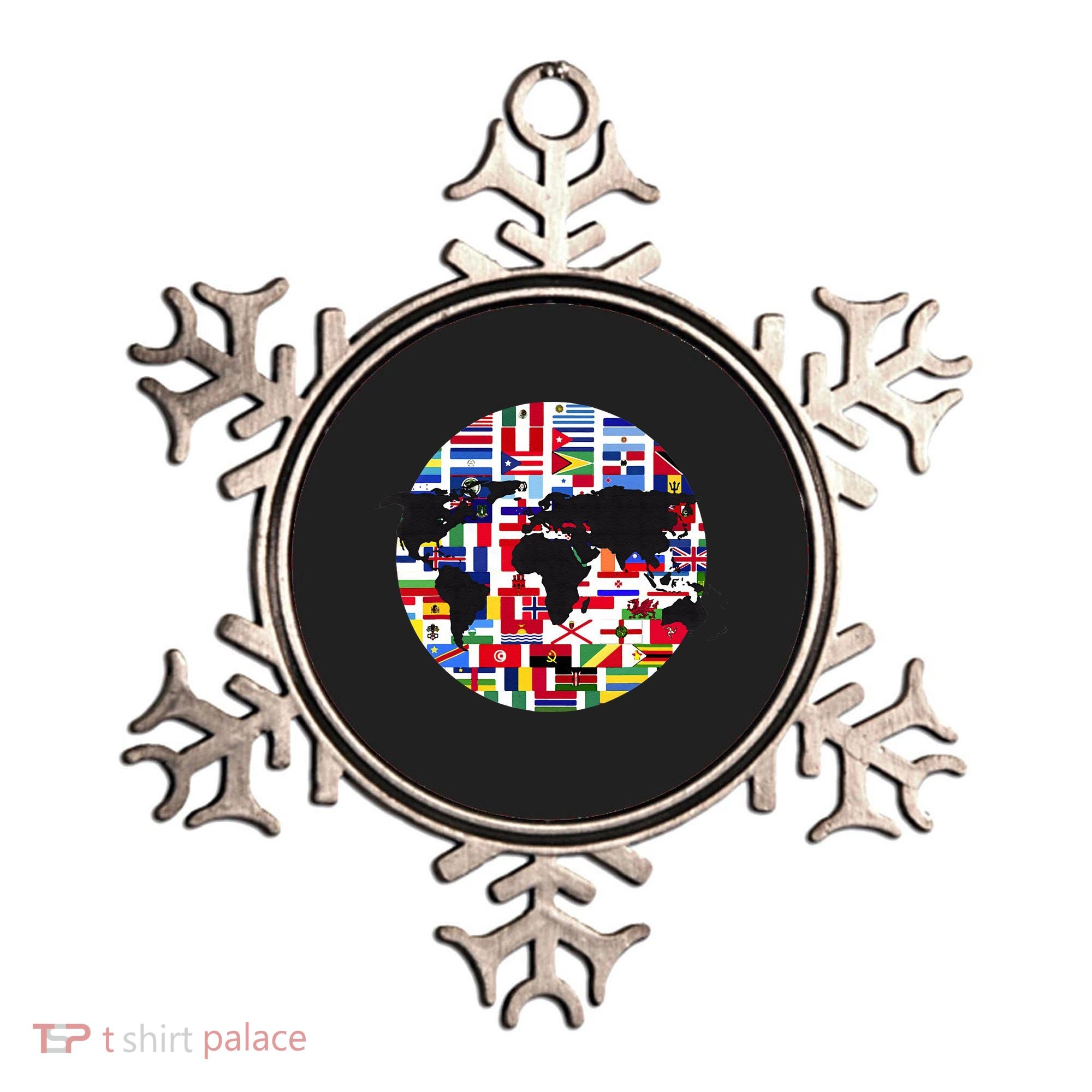 World Map International Country Flags Traveling World Flags Ornament