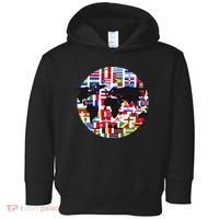 World Map International Country Flags Traveling World Flags Toddler Hoodie thumb 0