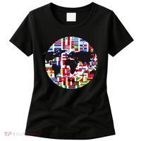 World Map International Country Flags Traveling World Flags Women's T-Shirt thumb 0