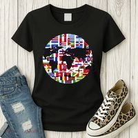 World Map International Country Flags Traveling World Flags Women's T-Shirt thumb 3