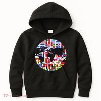 World Map International Country Flags Traveling World Flags Kids Hoodie thumb 0