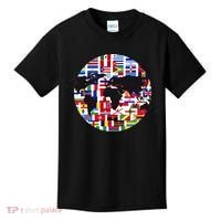 World Map International Country Flags Traveling World Flags Kids T-Shirt thumb 0