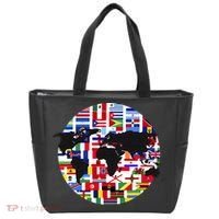 World Map International Country Flags Traveling World Flags Tote Bag thumb 0