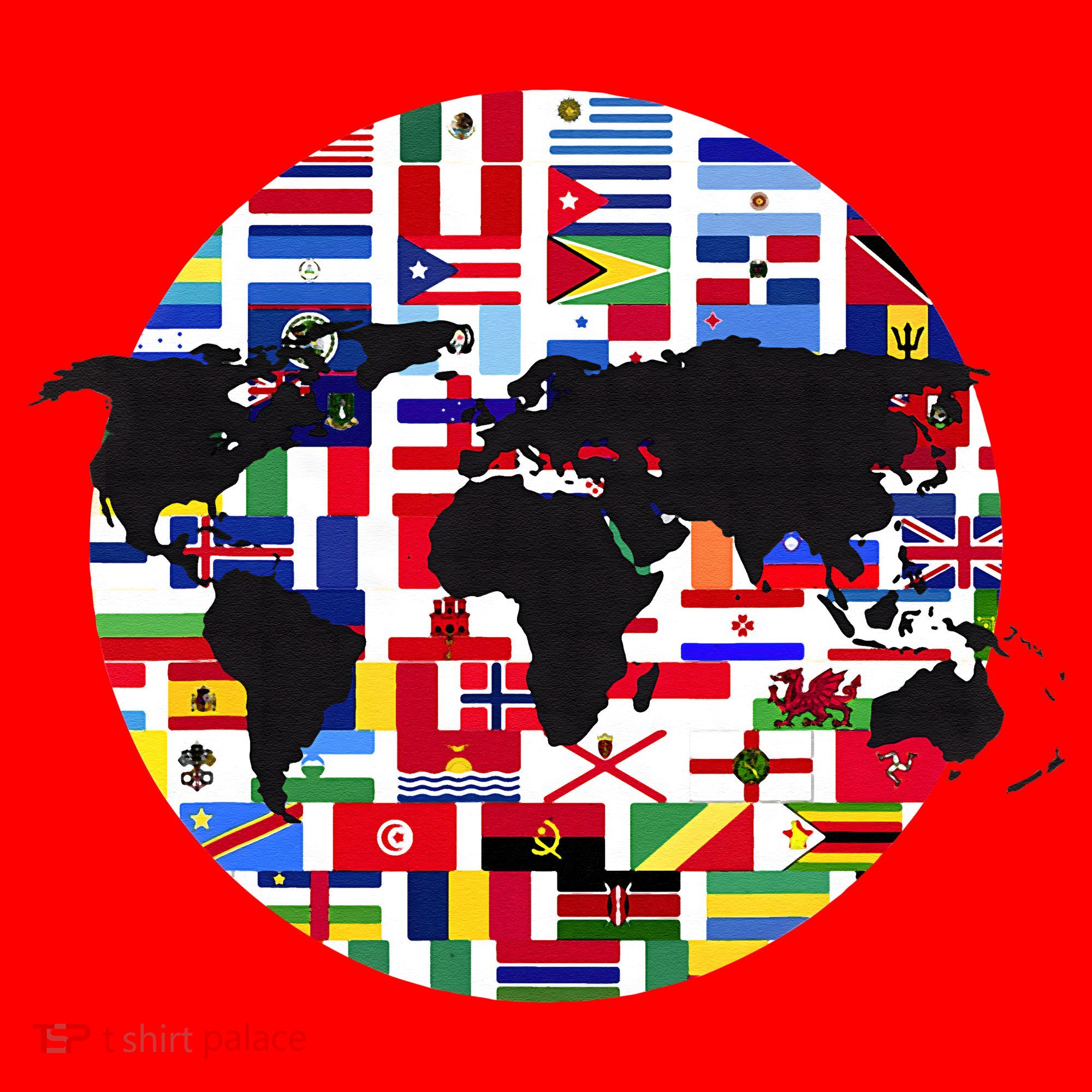 World Map International Country Flags Traveling World Flags Santa Hat