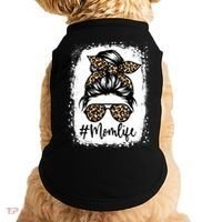 Women Mom Life Bleached Mom Life Leopard Messy Bun Doggie Tank thumb 0